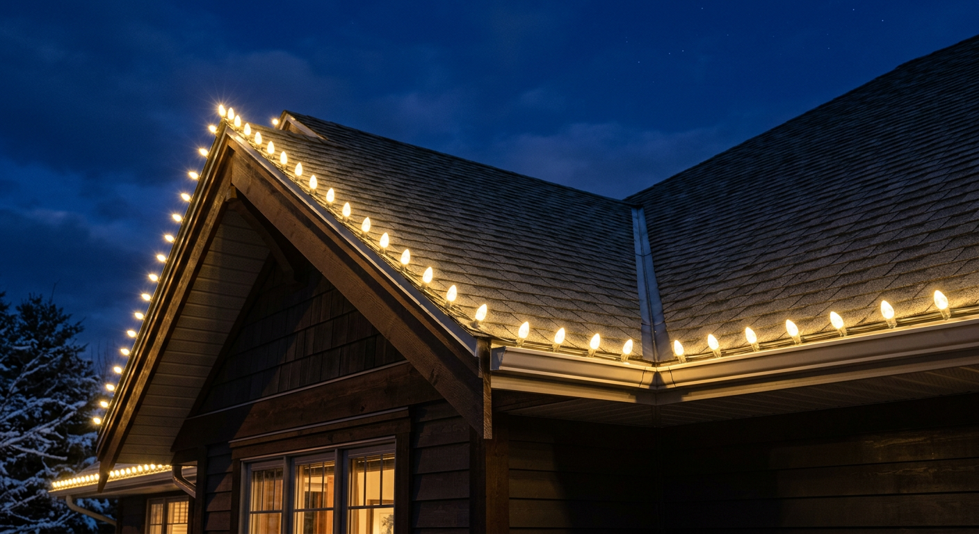 Warm White roofline lights